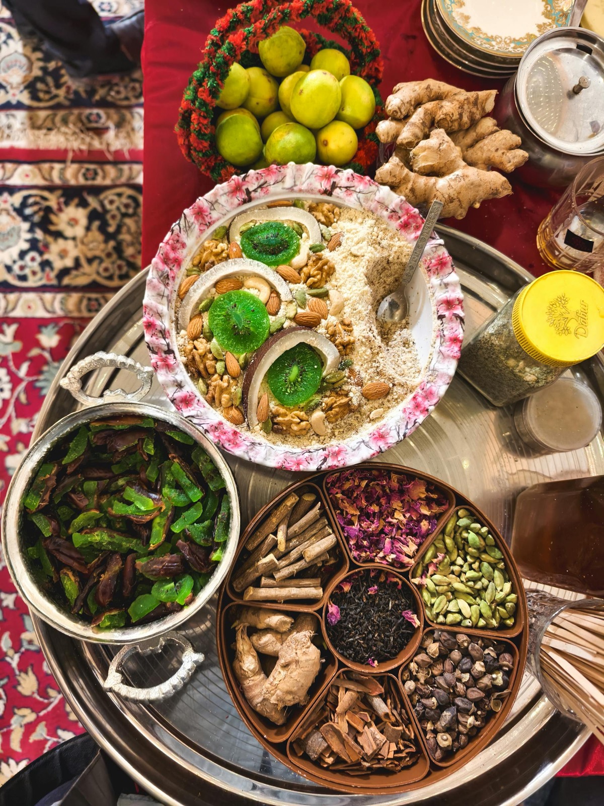 Traditional Kashmiri Wazwan dishes and spices